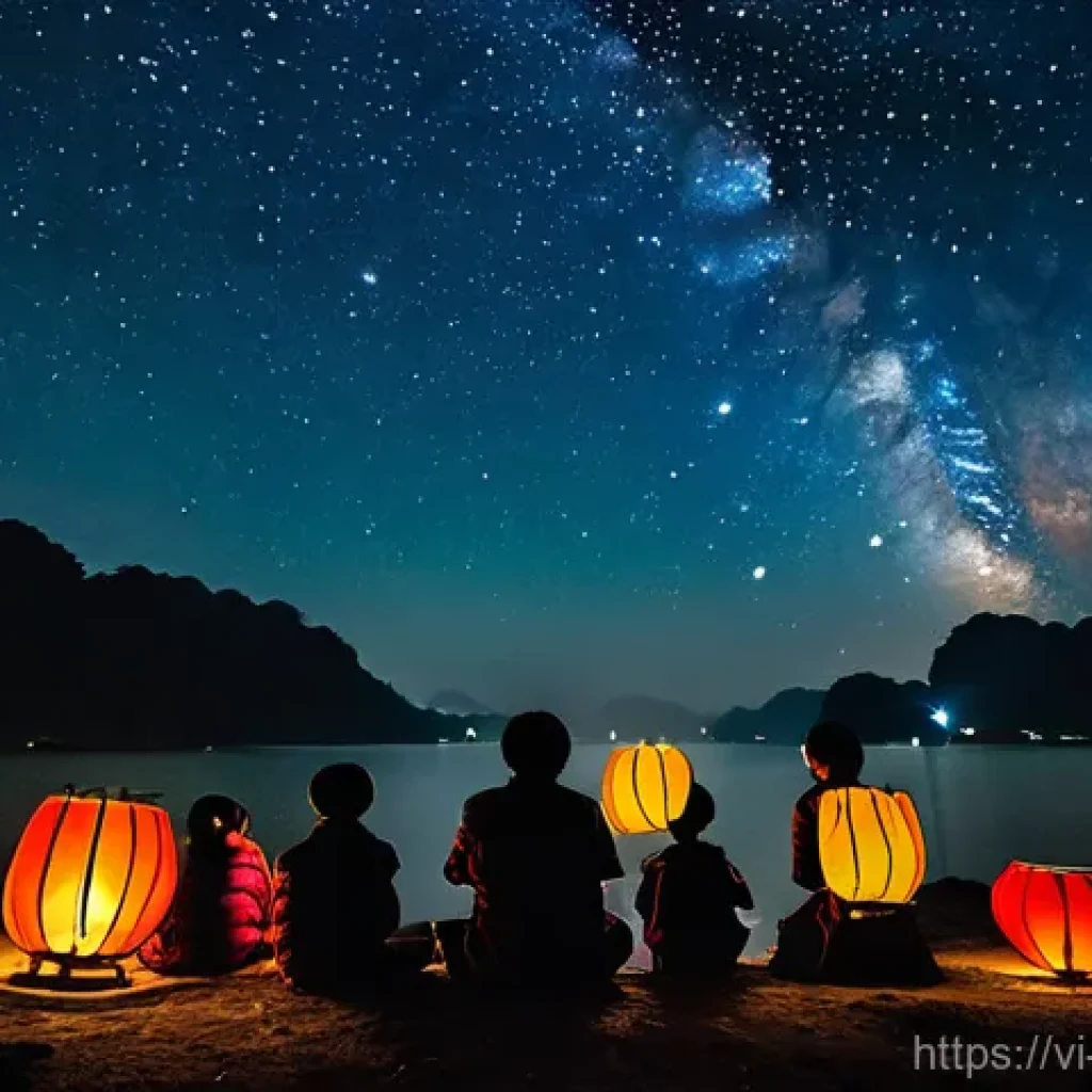 천문 관광의 고객 경험 개선 방안 - **Prompt 1: Cultural Stargazing Storytelling in the Vietnamese Highlands**
    "A serene night scene...