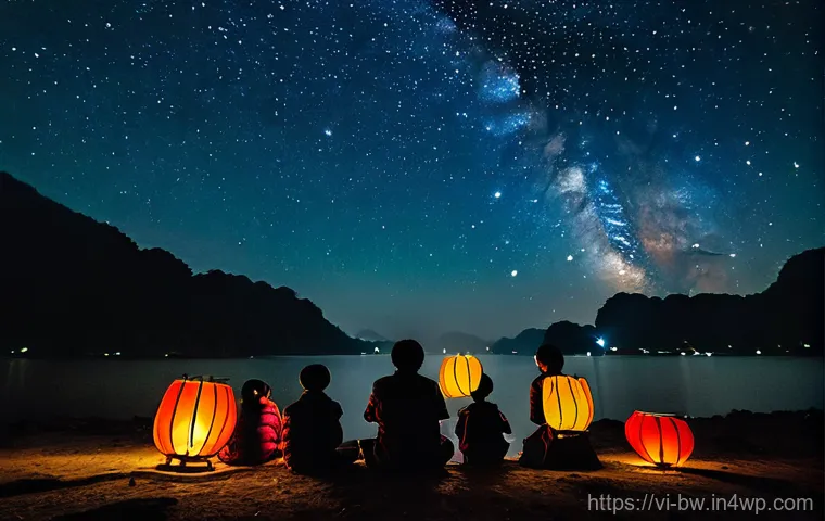 천문 관광의 고객 경험 개선 방안 - **Prompt 1: Cultural Stargazing Storytelling in the Vietnamese Highlands**
    "A serene night scene...